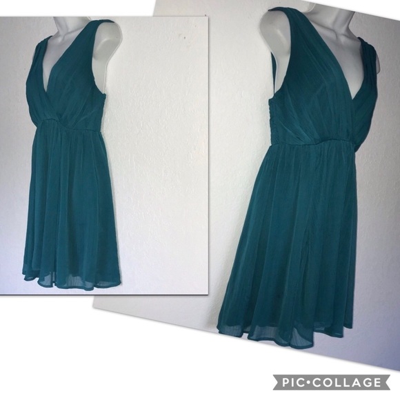 Love Fire Chiffon Teal Sleeveless Women’s Dress S Blue - Picture 5 of 8